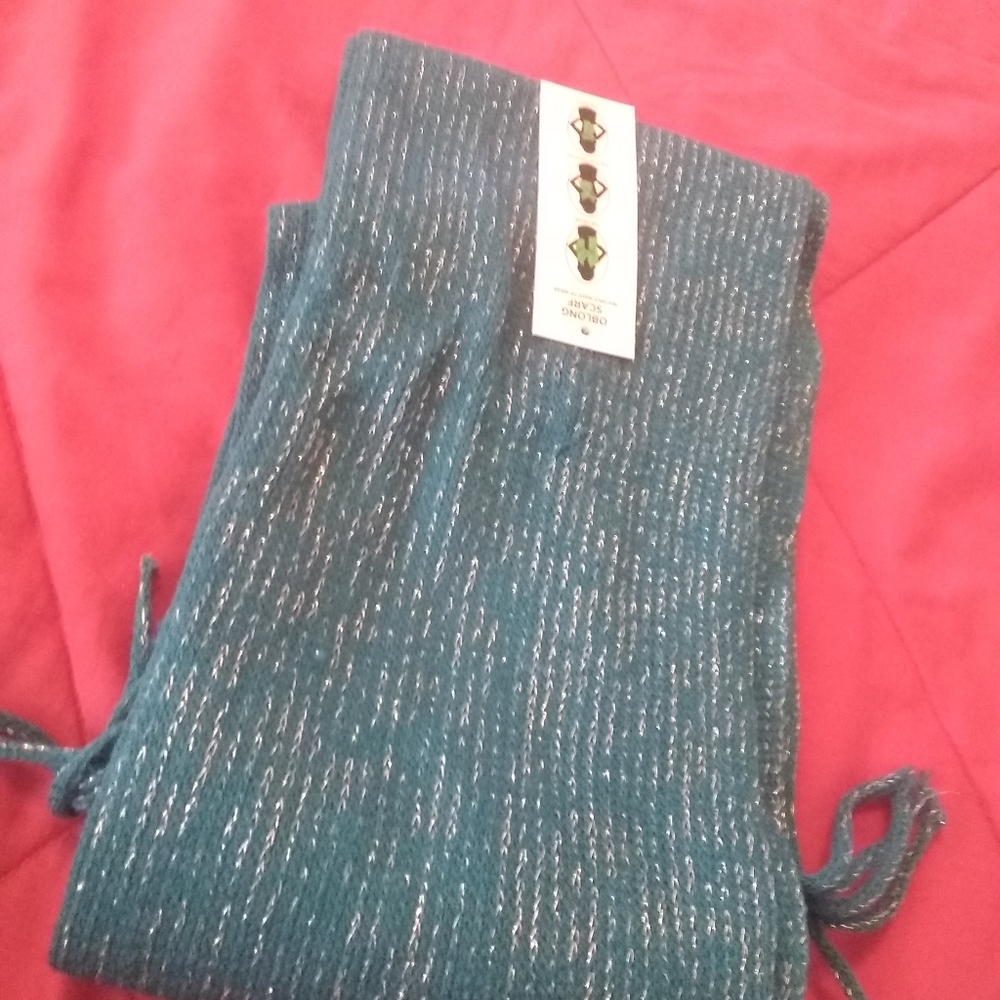 Oblong Blue Scarf One Size NWT